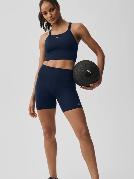 ALO Yoga Pants - ALO Yoga Navy Bike Shorts